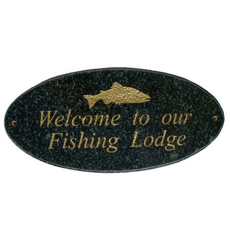 QUALARC 9 in. Rockport Oval in Emerald Green Polished Stone Color LOGO Plaque ROC-LOGO-EP